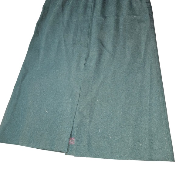 Vintage Emerald Christmas Green Wool Blend‎ A-Line Midi Skirt Size S 26 - Picture 8 of 8